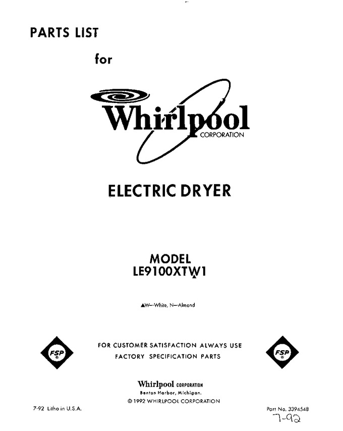 Diagram for LE9100XTN1