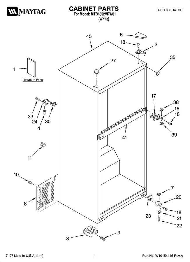 Diagram for MTB1852VRW01