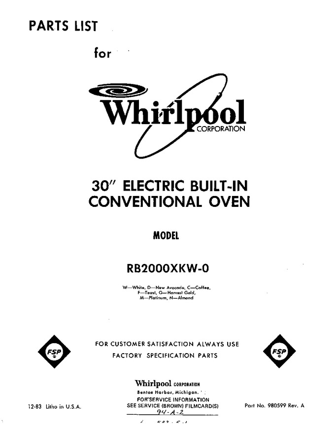 Diagram for RB2000XKW0
