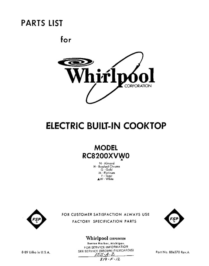 Diagram for RC8200XVF0