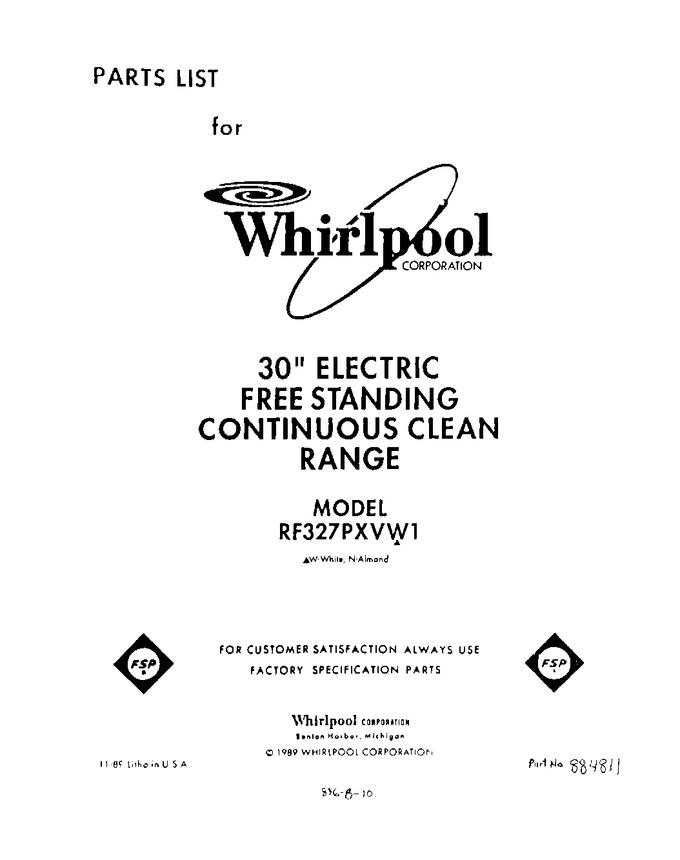 Diagram for RF327PXVW1