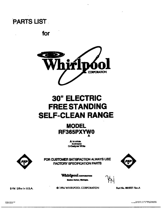 Diagram for RF365PXYQ0