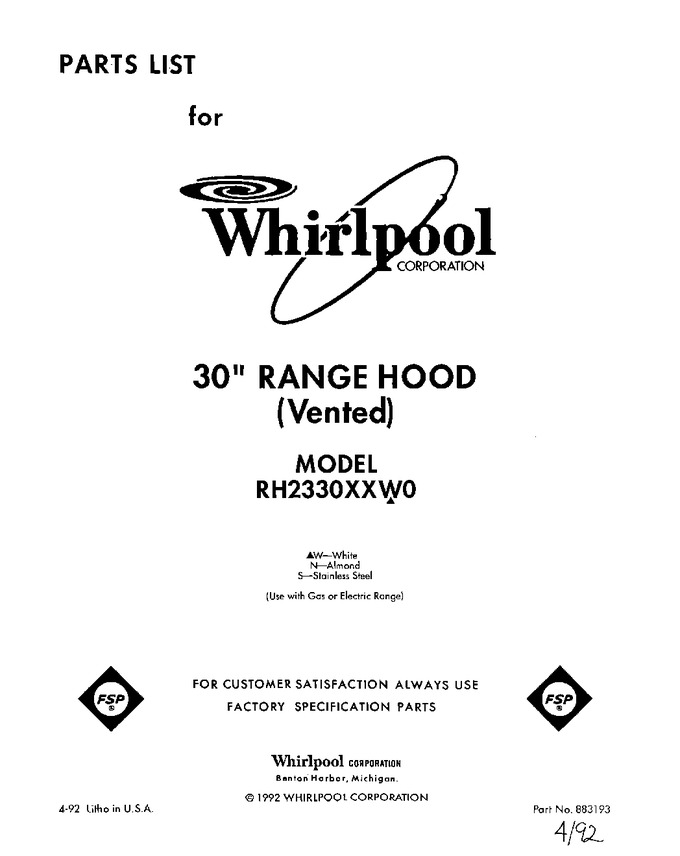 Diagram for RH2330XXN0