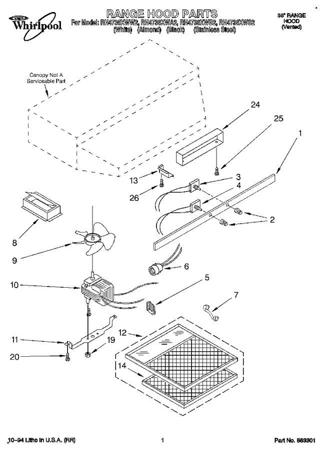 Diagram for RH4736XWA2