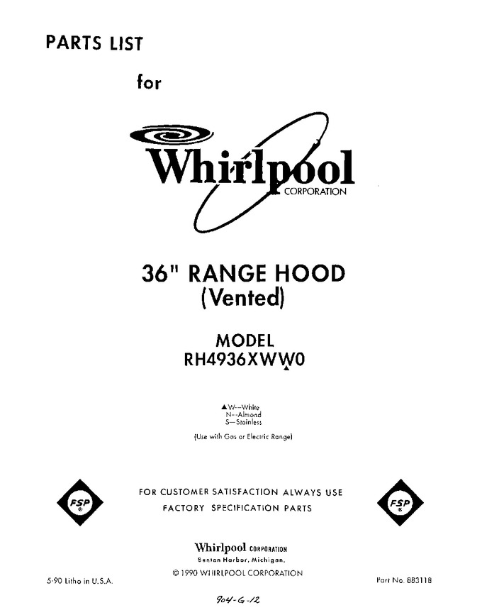 Diagram for RH4936XWW0