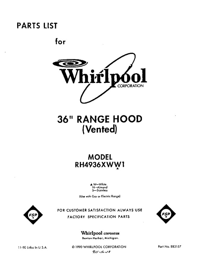 Diagram for RH4936XWS1