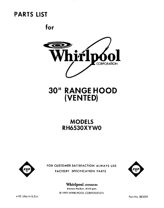 Diagram for RH6530XYW0