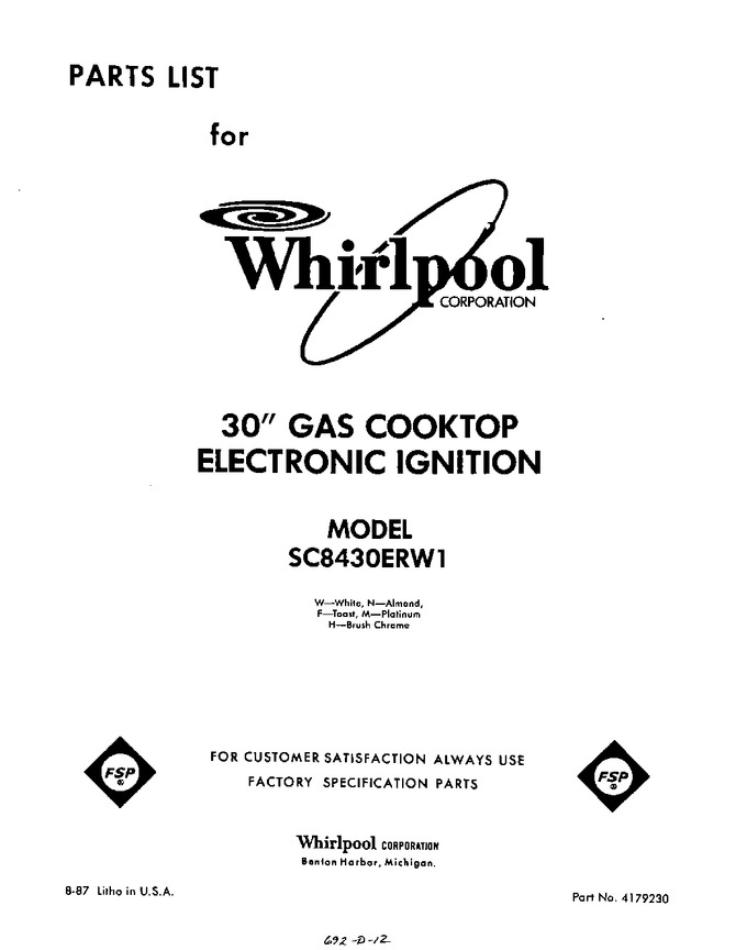 Diagram for SC8430ERW1