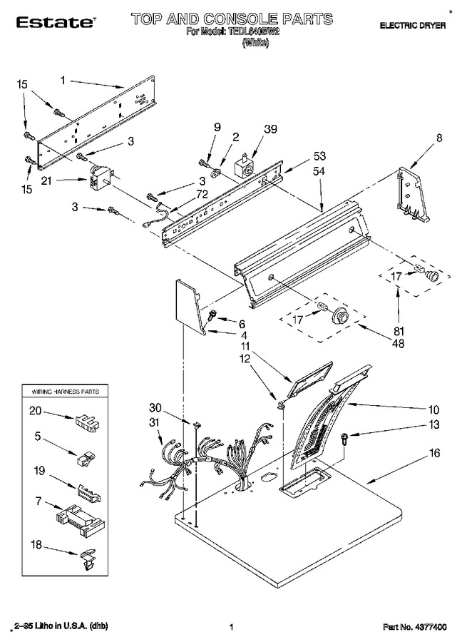 Diagram for TEDL640BW2