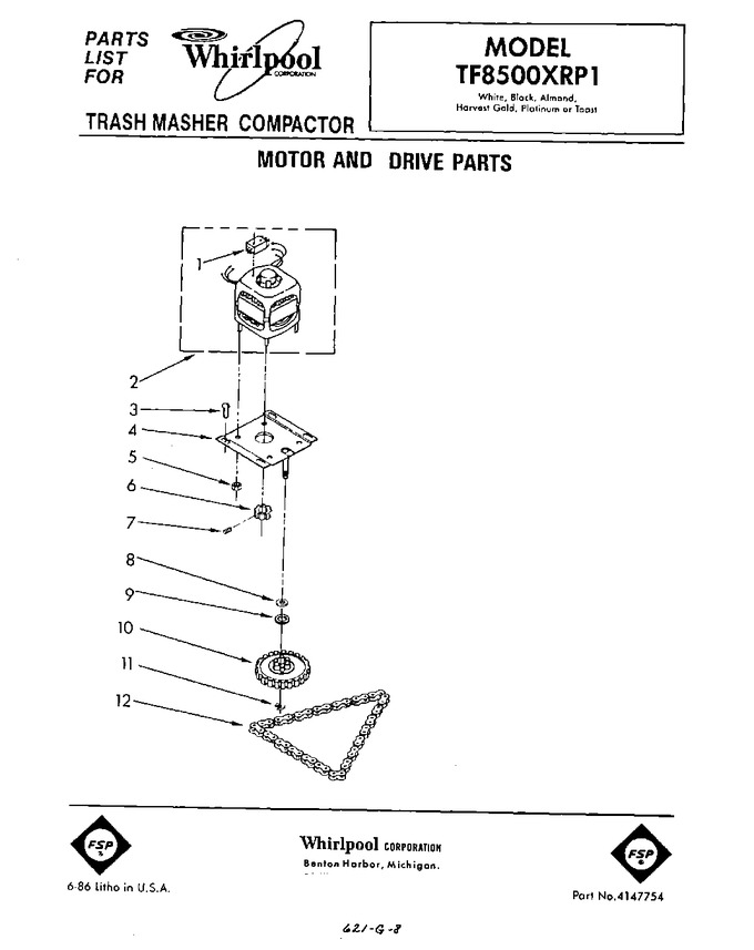 Diagram for TF8500XRP1