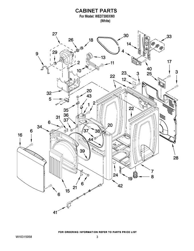 Diagram for WED7300XW0