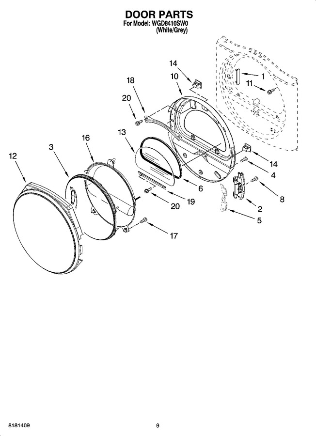 Diagram for WGD8410SW0