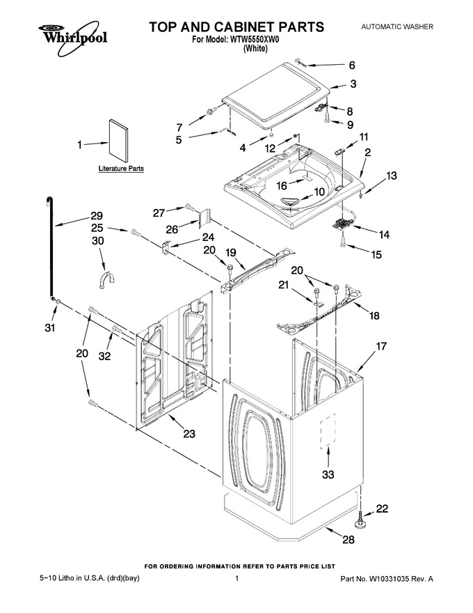 Diagram for WTW5550XW0