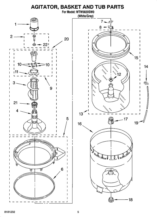 Diagram for WTW5820SW0