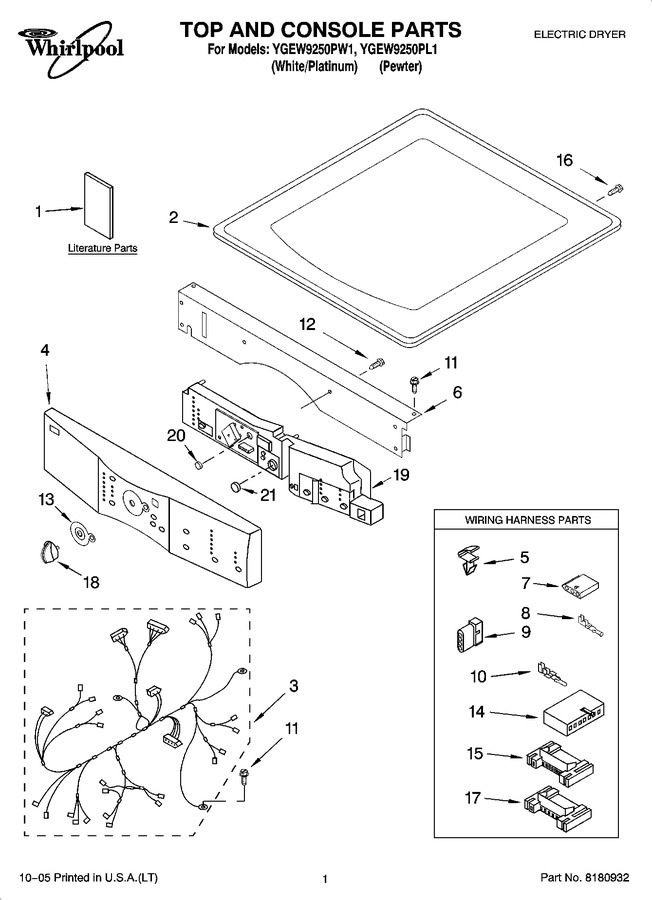 Diagram for YGEW9250PL1
