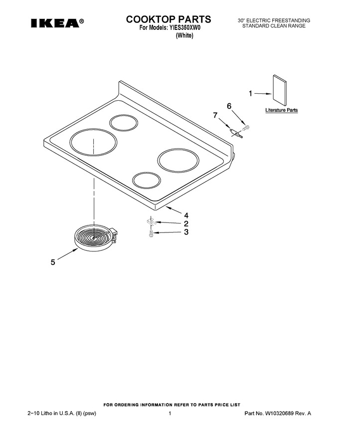 Diagram for YIES350XW0