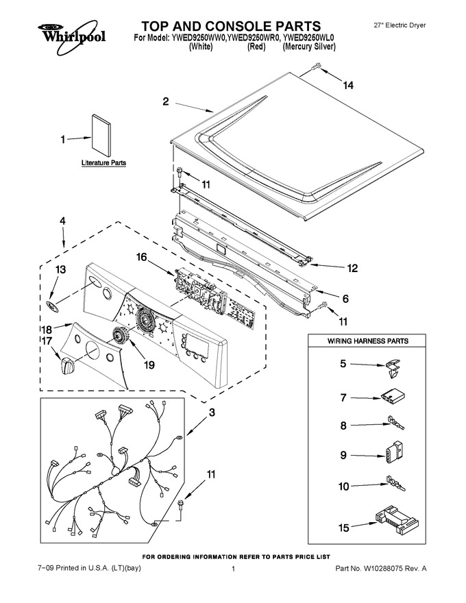 Diagram for YWED9250WL0
