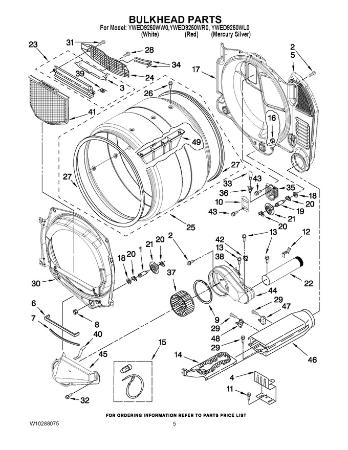 Diagram for YWED9250WW0