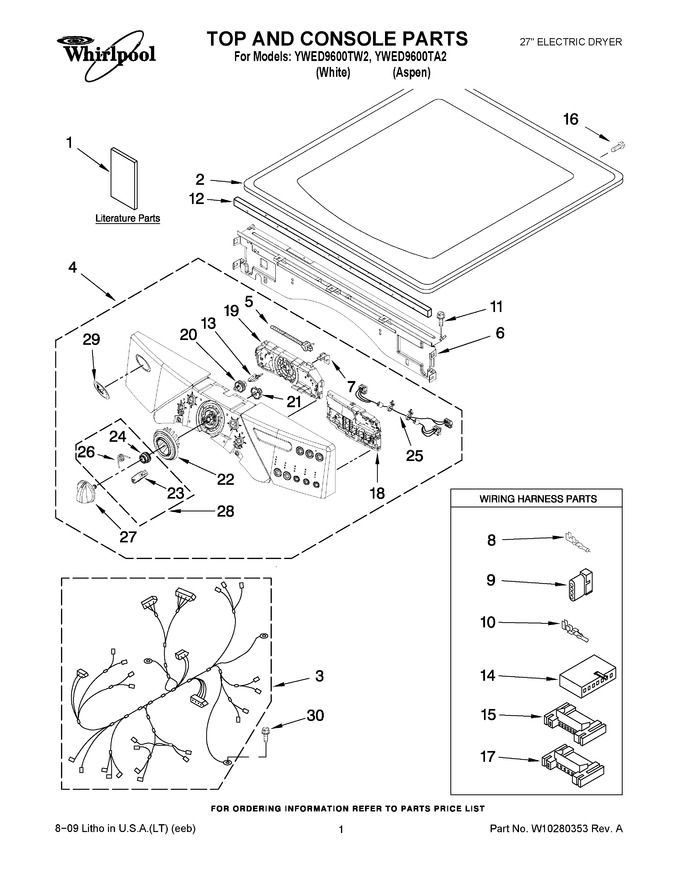 Diagram for YWED9600TW2