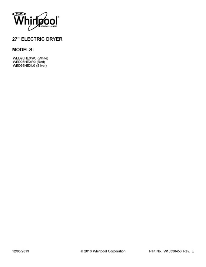 Diagram for WED95HEXW0