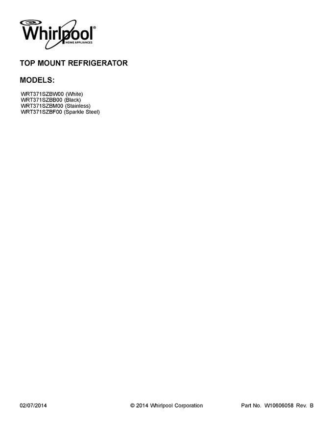 Diagram for WRT371SZBW00