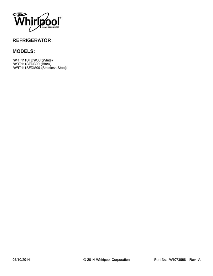 Diagram for WRT111SFDW00