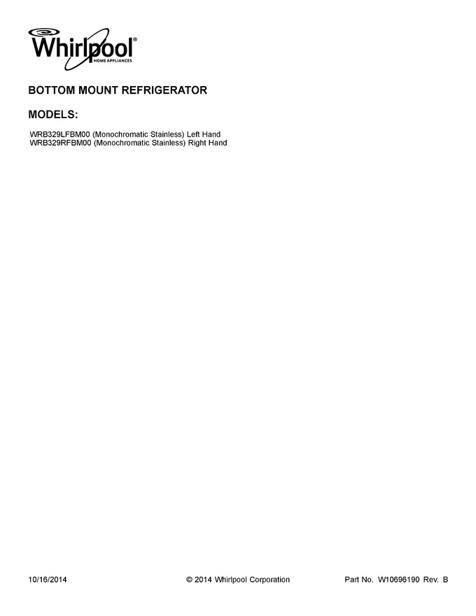 Diagram for WRB329RFBM00