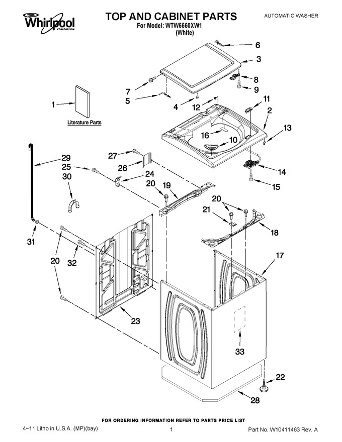 Diagram for WTW5550XW1
