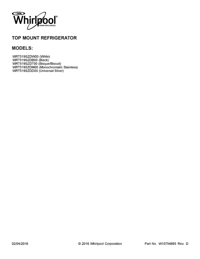 Diagram for WRT519SZDB00