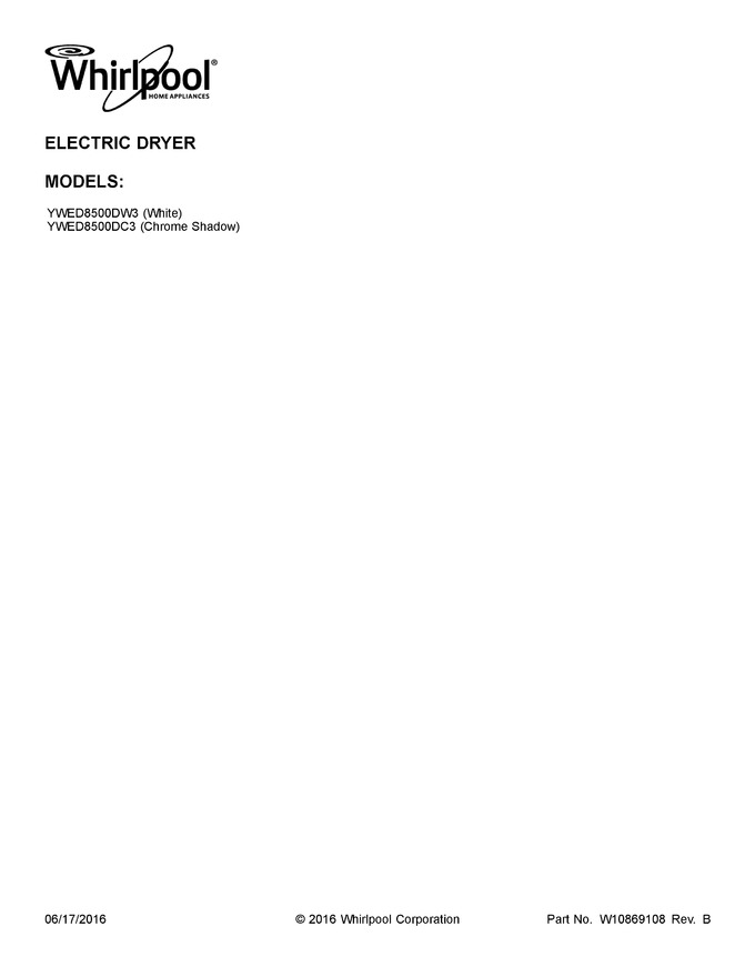Diagram for YWED8500DW3