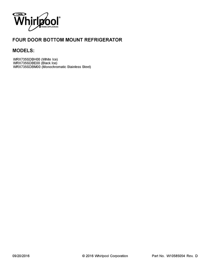Diagram for WRX735SDBH00