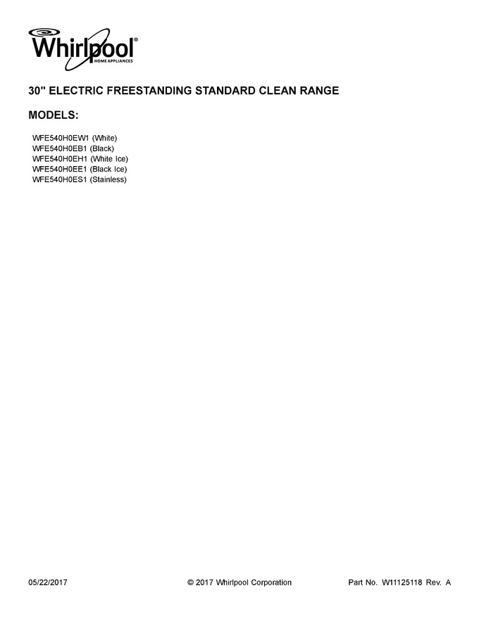 Diagram for WFE540H0EW1