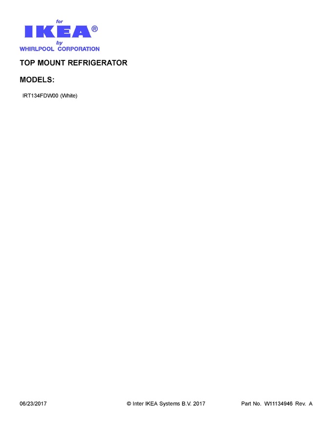 Diagram for IRT134FDW00
