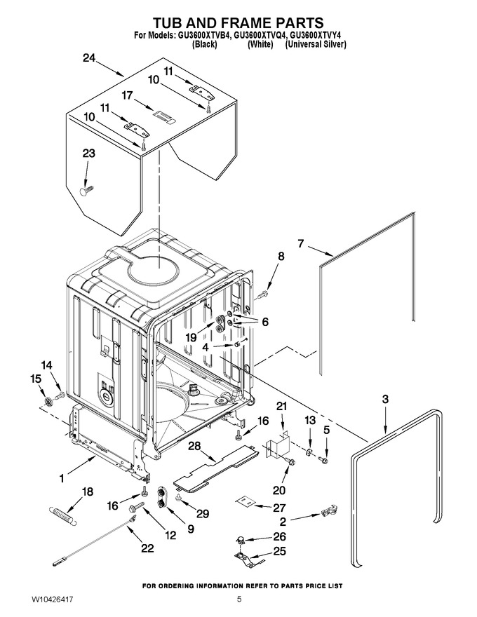 Diagram for GU3600XTVB4