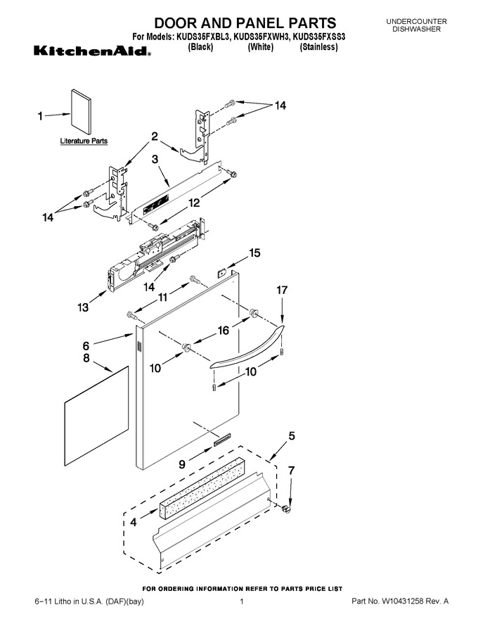 Diagram for KUDS35FXBL3