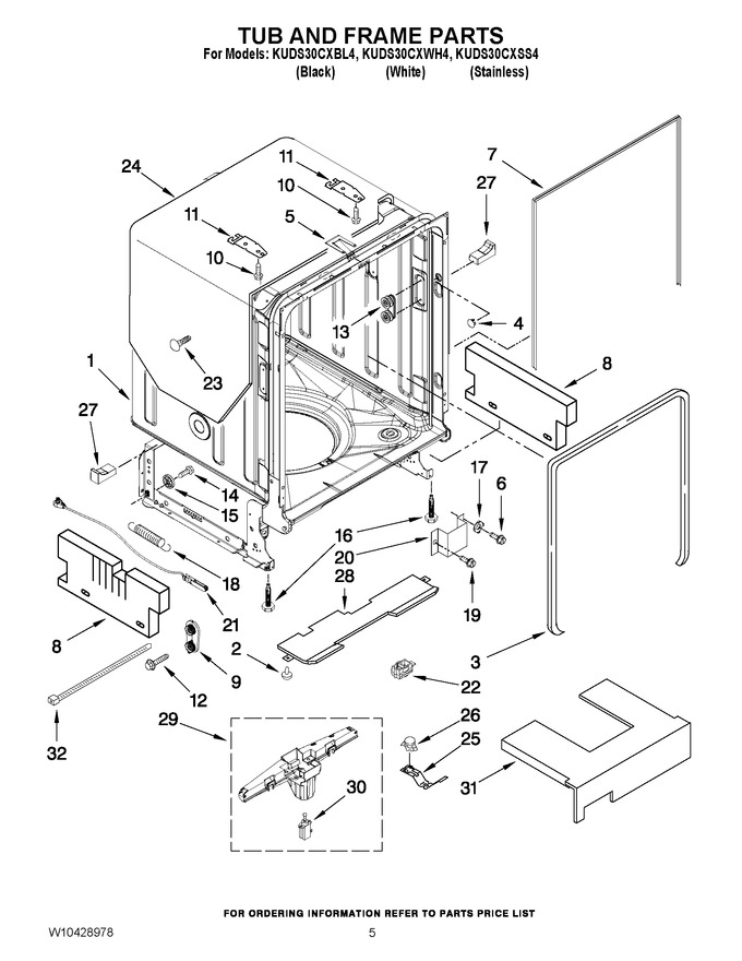 Diagram for KUDS30CXWH4
