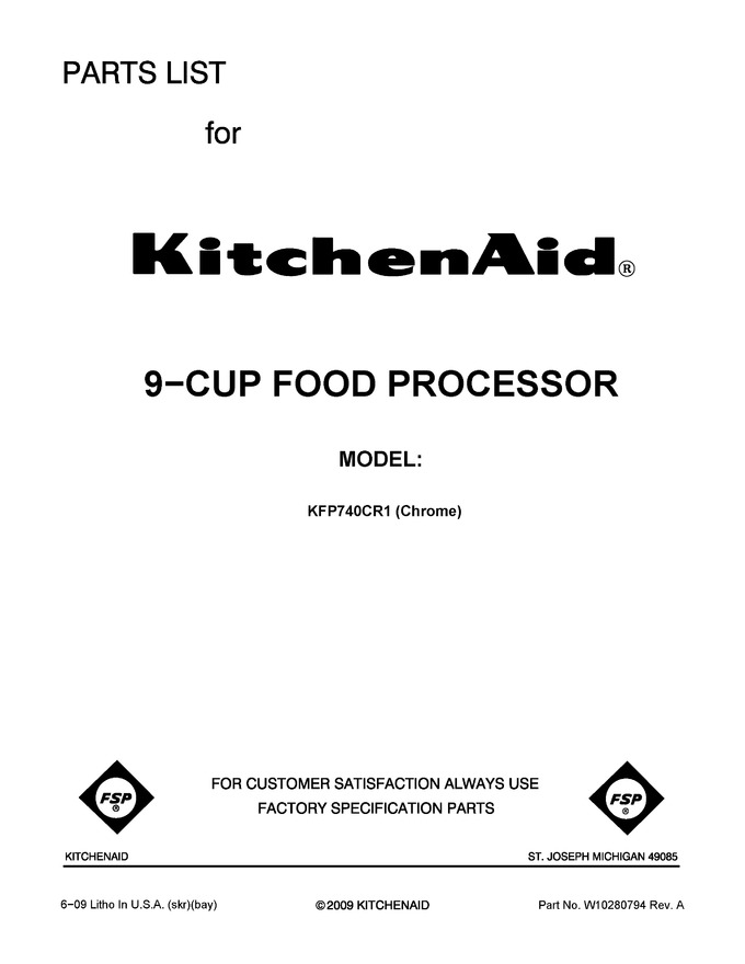 Diagram for KFP740CR1