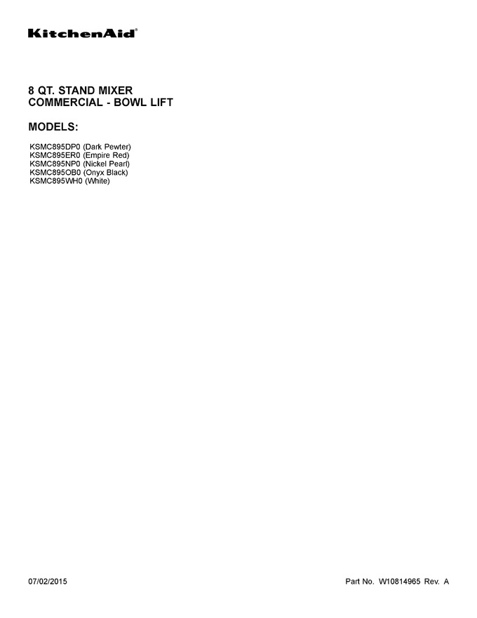 Diagram for KSMC895ER0