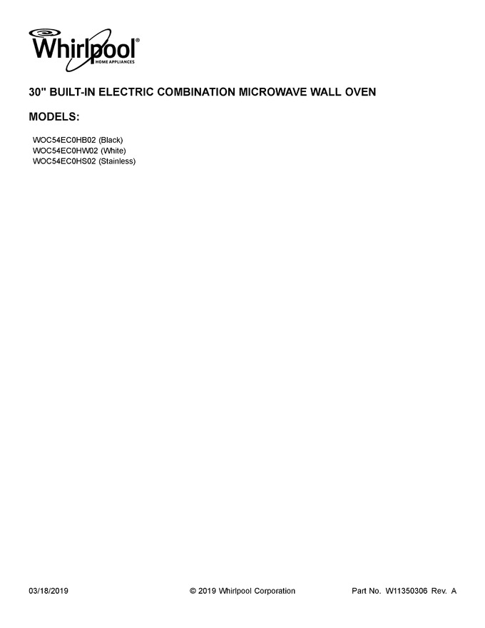 Diagram for WOC54EC0HW02