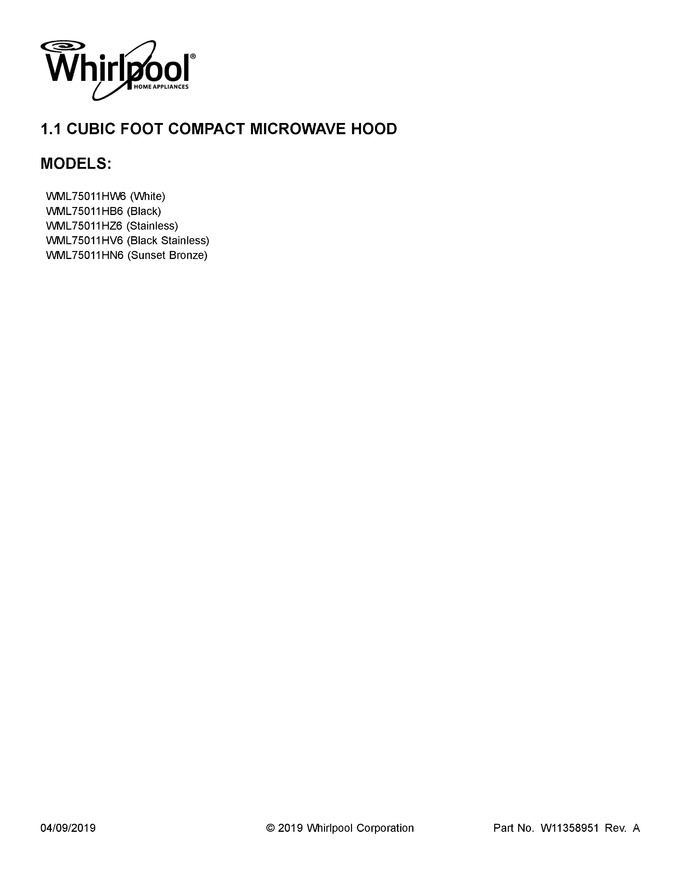 Diagram for WML75011HN6