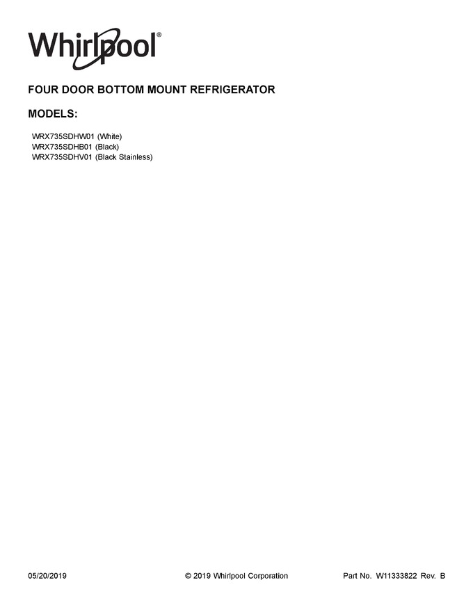 Diagram for WRX735SDHV01