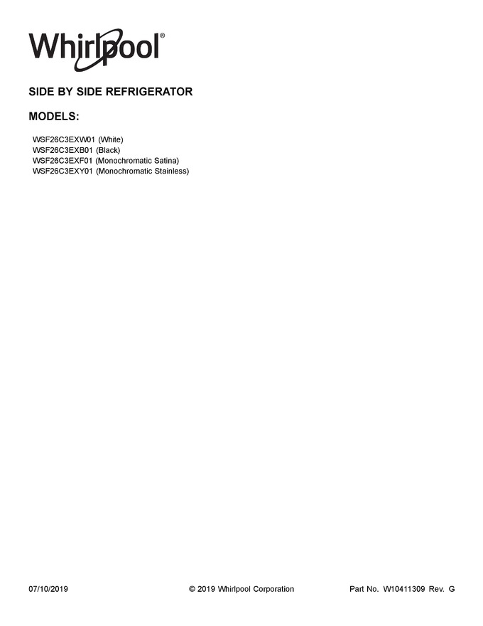 Diagram for WSF26C3EXF01