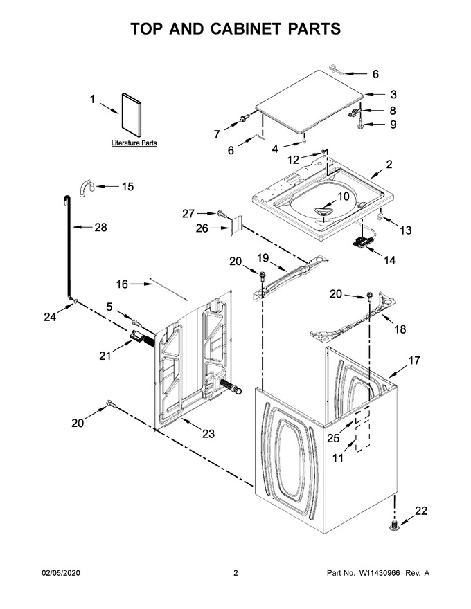 Diagram for WTW5005KW0