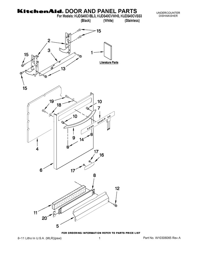 Diagram for KUDS40CVWH3