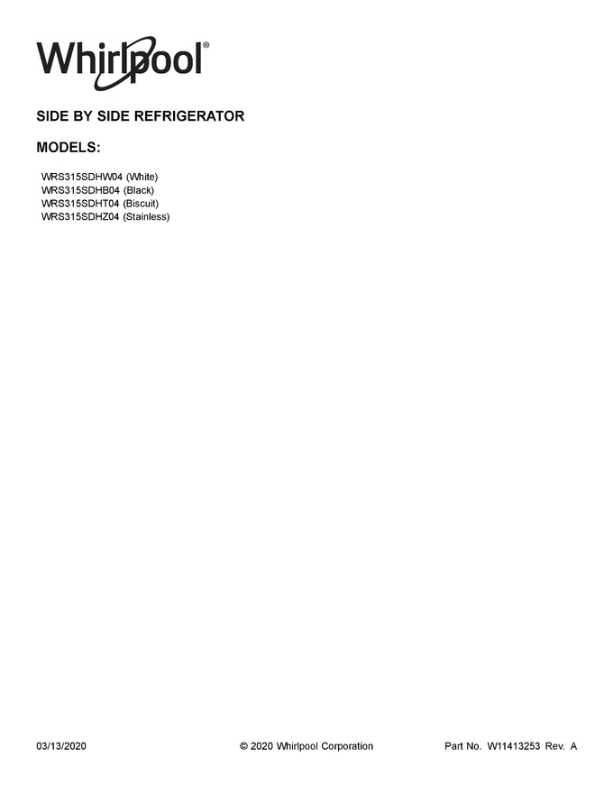 Diagram for WRS315SDHZ04