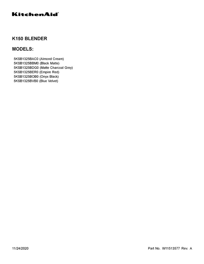 Diagram for 5KSB1325BVB0