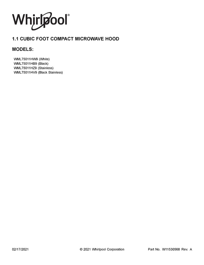 Diagram for WML75011HV9