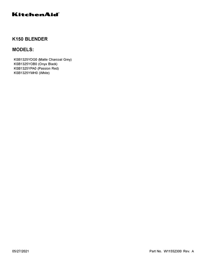 Diagram for KSB1325YWH0