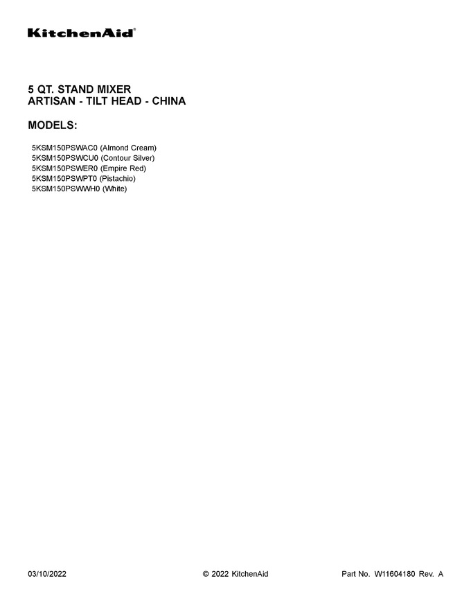 Diagram for 5KSM150PSWWH0