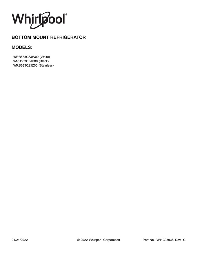 Diagram for WRB533CZJW00